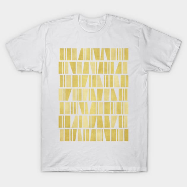 Monochromatic Mosaic in Old Gold Yellow T-Shirt by FAROSSTUDIO